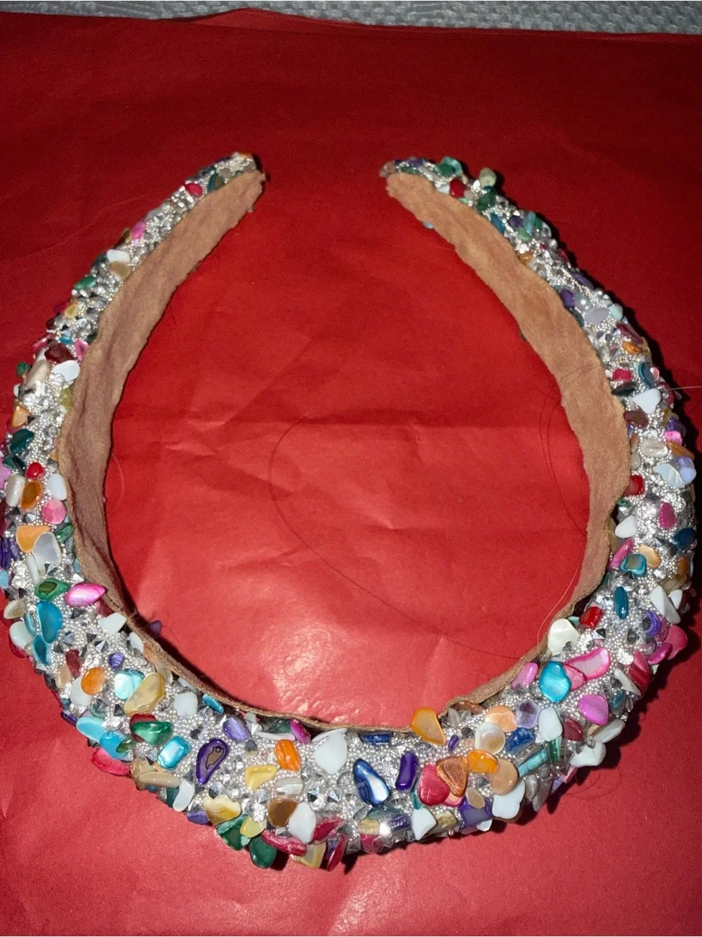 Beaded Multicolor rhinestone Padded Headband